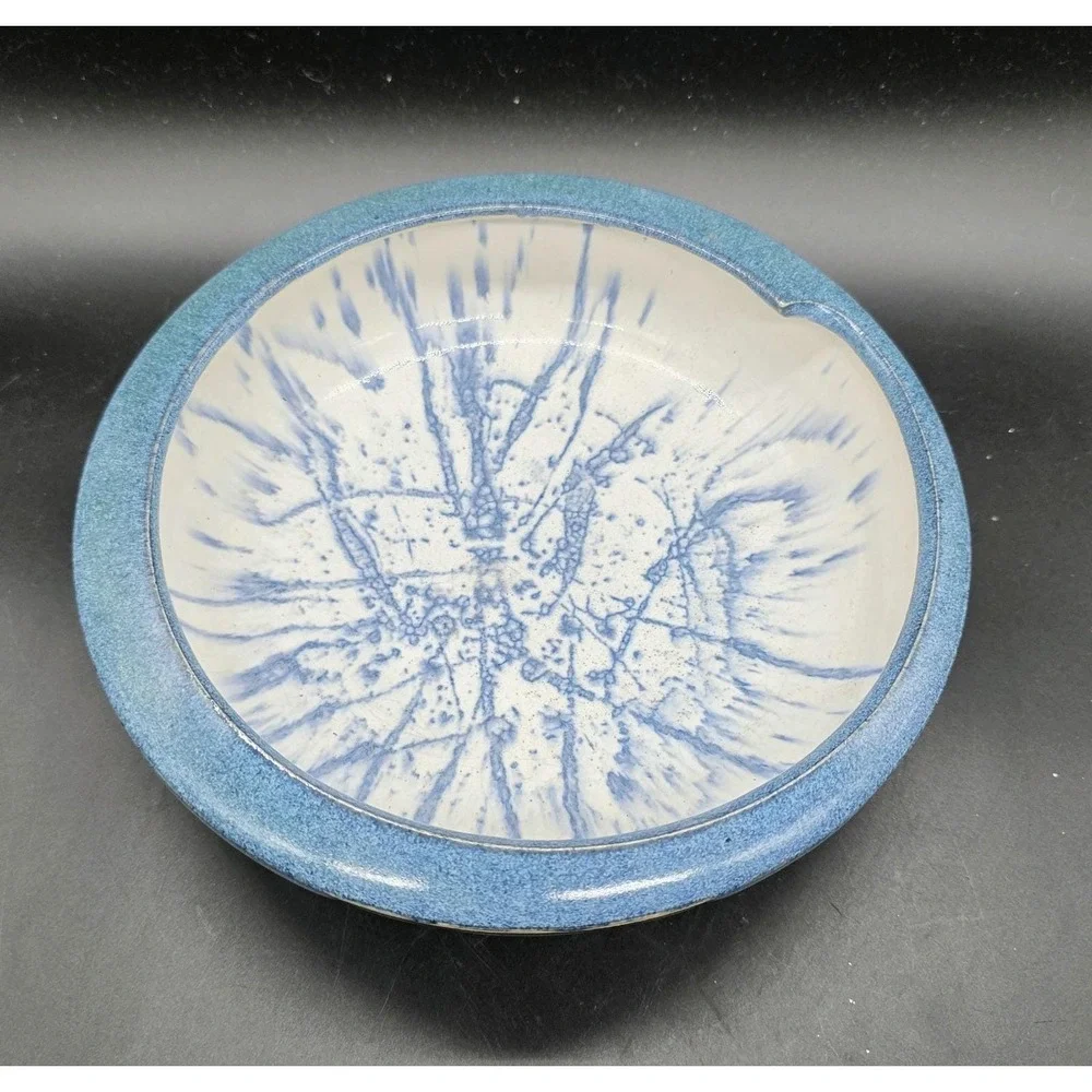 Vintage Art Pottery Geometric Splatter Decorative Bowl 8